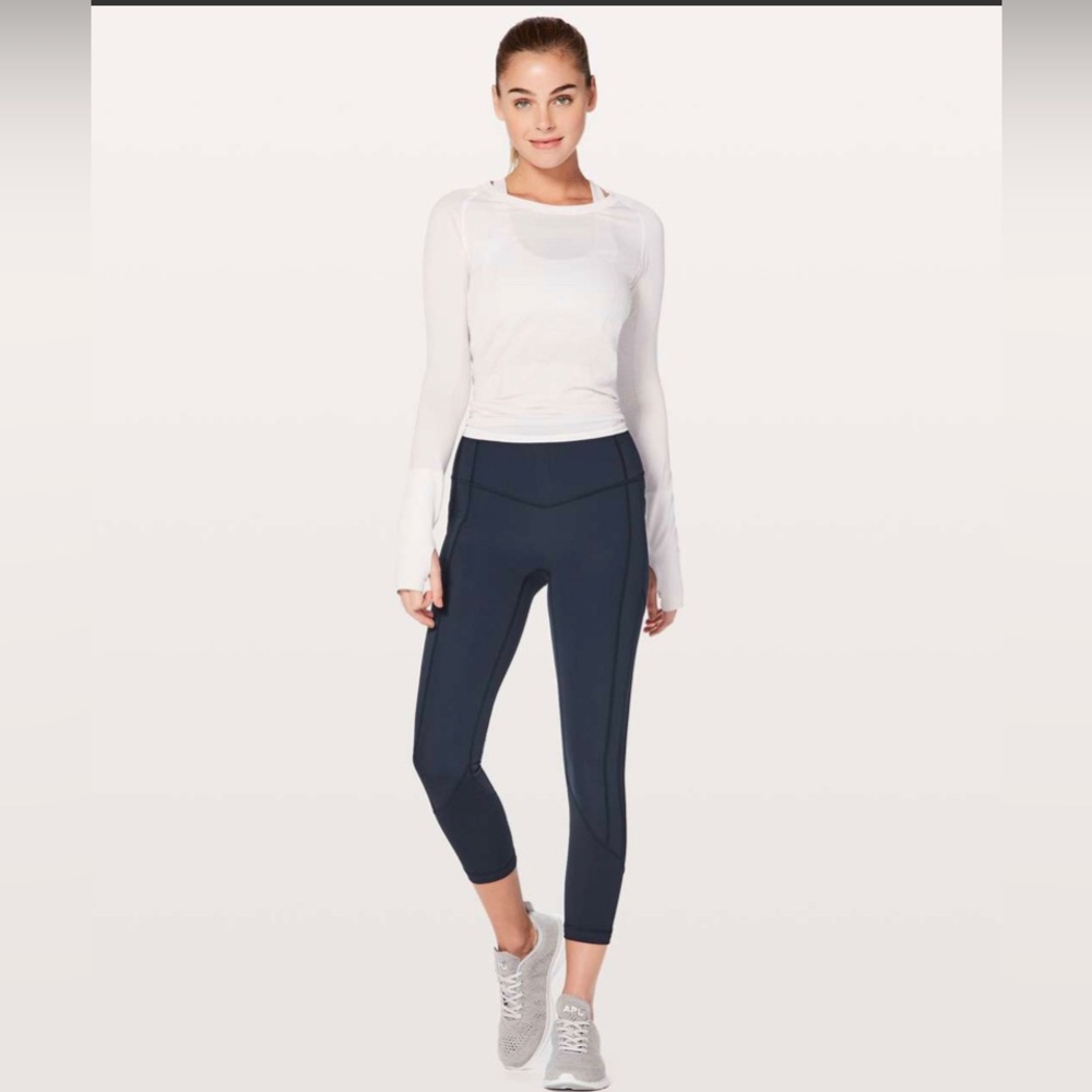 Lululemon All The Right Places Crop, Navy Sz 10
